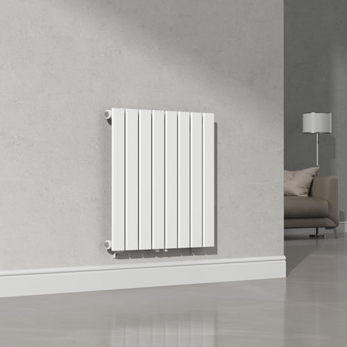 Termosifone Nore ad Acqua Calda Pannello Singolo con Elementi Piatti 60 x 60 cm - Bianco [neu.haus] 