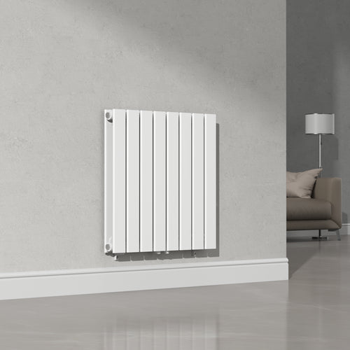 Termosifone Nore ad Acqua Calda Pannello Doppio con Elementi Piatti 60 x 60 cm Bianco [neu.haus] 