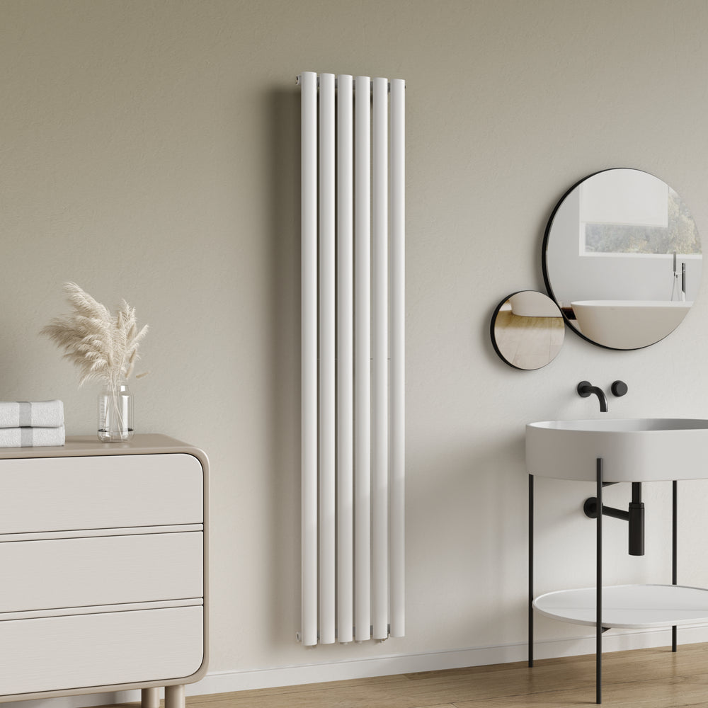 Termosifone Nore ad Acqua Calda Pannello Singolo con Elementi Tubolari 180 x 36 cm - Bianco [neu.haus] 