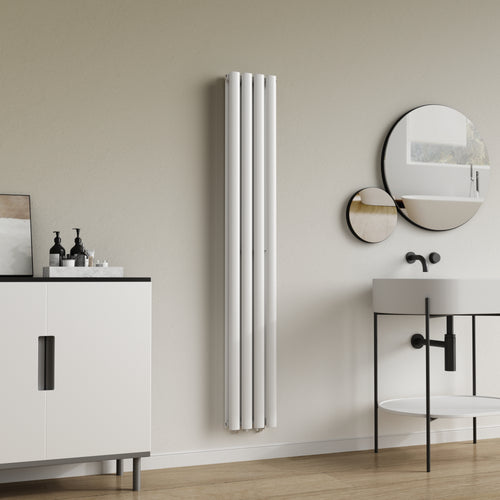 Termosifone Nore ad Acqua Calda Pannello Doppio con Elementi Tubolari 160 x 24 cm Bianco [neu.haus] 