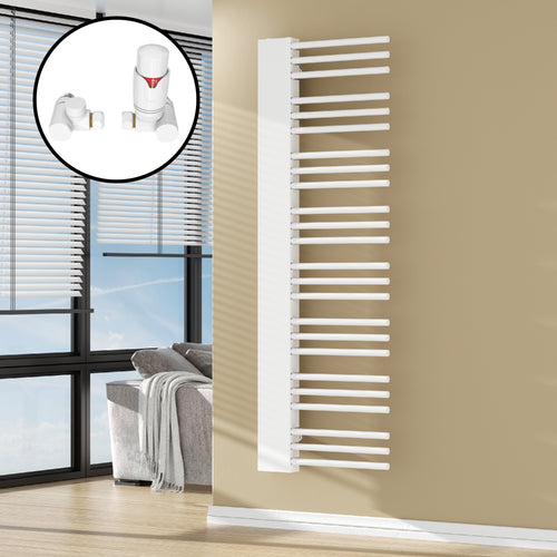 Scaldasalviette Kviteseid ad Acqua Calda con Kit Valvola Termostatica a 3 Vie [neu.haus]