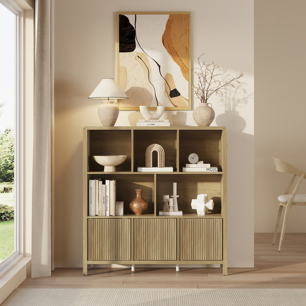Credenza Bassa Lukkodso con Ante e Vani Aperti [en.casa]
