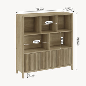 Credenza Bassa Lukkodso con Ante e Vani Aperti [en.casa]