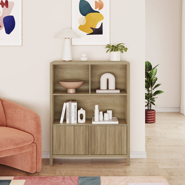 Credenza Bassa Lukkodso con Ante e Vani Aperti [en.casa]