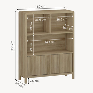 Credenza Bassa Lukkodso con Ante e Vani Aperti [en.casa]