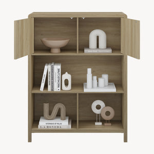 Credenza Bassa Lukkodso con Ante e Vani Aperti [en.casa]