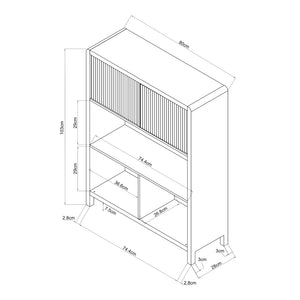 Credenza Bassa Lukkodso con Ante e Vani Aperti [en.casa]