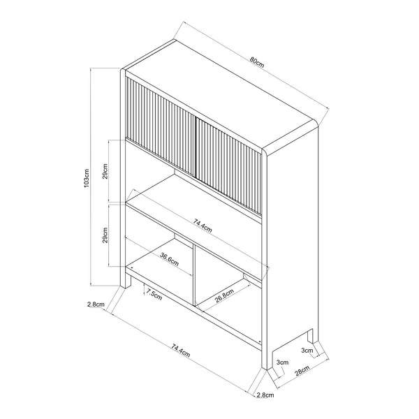 Credenza Bassa Lukkodso con Ante e Vani Aperti [en.casa]