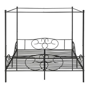 Letto a baldacchino Finström telaio letto in metallo con rete a doghe in vari colori e dimensioni en.casa