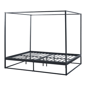 Letto a Baldacchino Kristianstad Struttura in Metallo Nero - Dimensioni Varie [en.casa] 