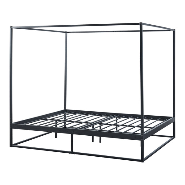 Letto a Baldacchino Kristianstad Struttura in Metallo Nero - Dimensioni Varie [en.casa] 