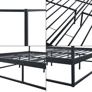 Letto a Baldacchino Kristianstad Struttura in Metallo Nero - Dimensioni Varie [en.casa] 