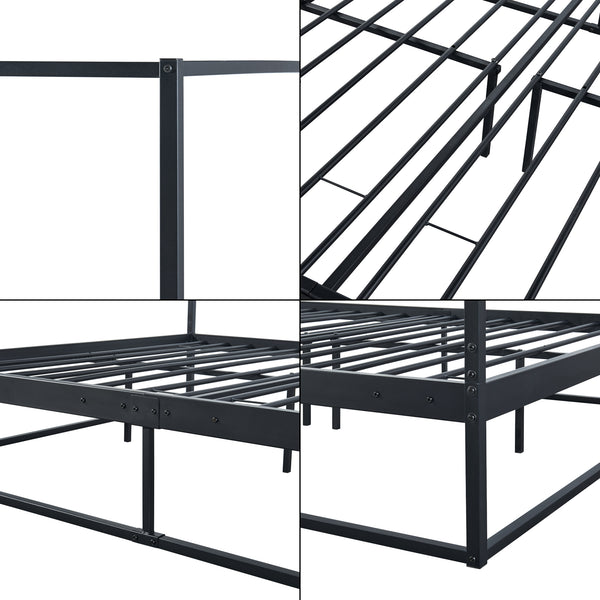 Letto a Baldacchino Kristianstad Struttura in Metallo Nero - Dimensioni Varie [en.casa] 