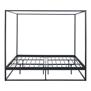 Letto a baldacchino Kristianstad con materasso nero in varie misure [en.casa]