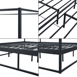 Letto a baldacchino Kristianstad con materasso nero in varie misure [en.casa]