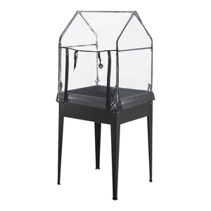 Aiola rialzata con serra Katwijk 60x60x152cm Acciaio Antracite [en.casa]