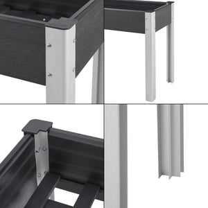 Aiola rialzato Beverwijk grigio scuro in varie dimensioni [en.casa]