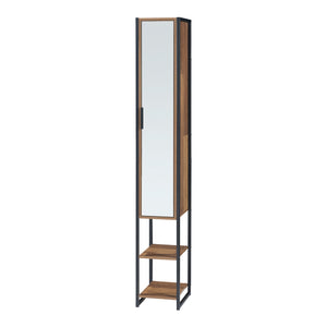 Mobile a Colonna Namsskogan per Bagno - Nero / effetto Legno Intarsiato color Noce [en.casa] 