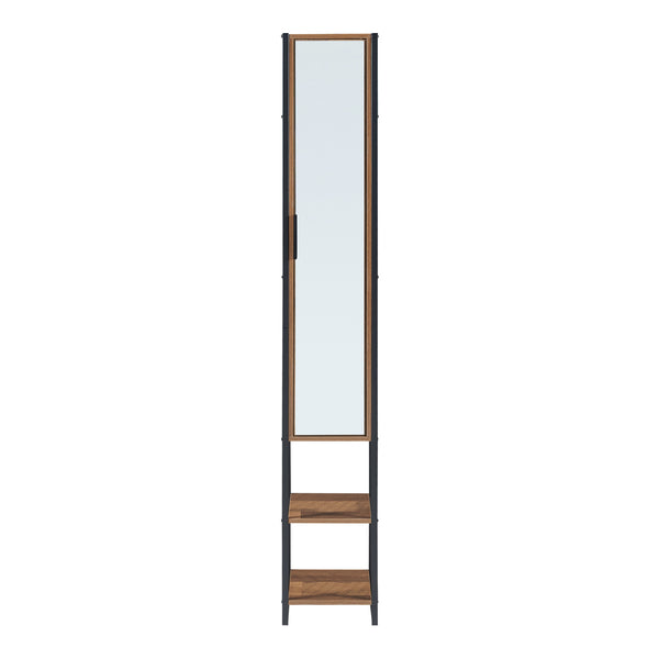 Mobile a Colonna Namsskogan per Bagno - Nero / effetto Legno Intarsiato color Noce [en.casa] 