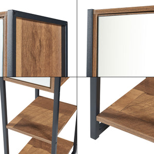 Mobile a Colonna Namsskogan per Bagno - Nero / effetto Legno Intarsiato color Noce [en.casa] 