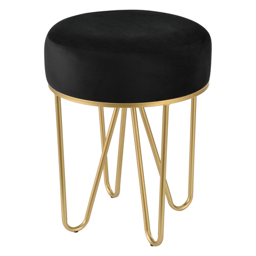 Sedia Imbottita Vänersborg Nero/Ottone [en.casa]