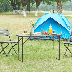 Tavolo pieghevole regolabile in altezza Adelfia 120x60cm [en.casa]