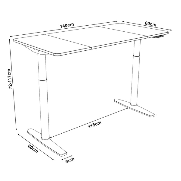 Scrivania regolabile in altezza Arogno in vari colori e dimensioni [pro.tec]