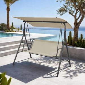 Dondolo da Giardino Satten a 3 Posti con Tettuccio Parasole 173x119x153 cm [en.casa]