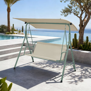 Dondolo da Giardino Satten a 3 Posti con Tettuccio Parasole 173x119x153 cm [en.casa]