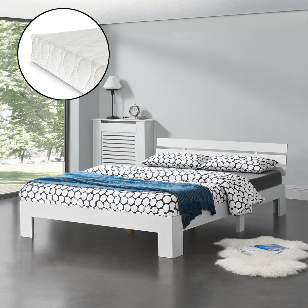 Letto in legno Nivala con materasso in schiuma fredda, diversi colori e dimensioni en.casa - premiumXL