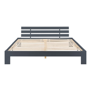 Letto in Legno di Pino con Materasso a Schiuma Fredda 90/100/120/140/160/180 x 200 cm Letto Singolo/Francese/Matrimoniale con Testiera in Stile Moderno - Vari Colori