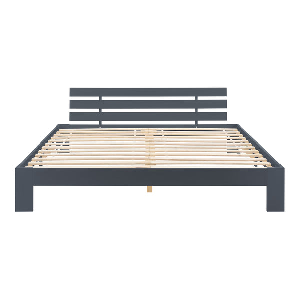 Letto in Legno di Pino con Materasso a Schiuma Fredda 90/100/120/140/160/180 x 200 cm Letto Singolo/Francese/Matrimoniale con Testiera in Stile Moderno - Vari Colori