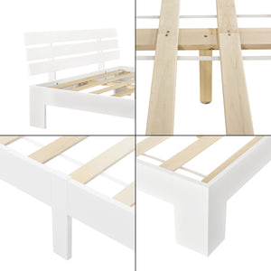 Letto in legno Nivala con testiera varie colori e dimensioni en.casa