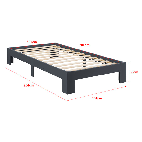 Struttura Letto in Legno di Pino 90/100/120/140/160/180 x 200 cm con Rete a Doghe Letto Singolo / Francese / Matrimoniale in Design Minimal - Vari Colori
