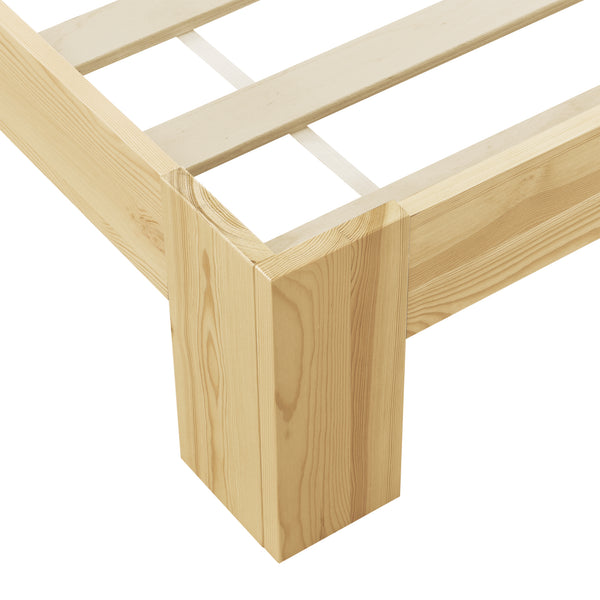 Struttura Letto in Legno di Pino 90/100/120/140/160/180 x 200 cm con Rete a Doghe Letto Singolo / Francese / Matrimoniale in Design Minimal - Vari Colori
