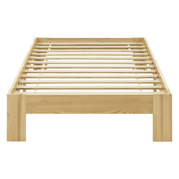 Struttura Letto in Legno di Pino 90/100/120/140/160/180 x 200 cm con Rete a Doghe Letto Singolo / Francese / Matrimoniale in Design Minimal - Vari Colori
