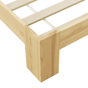 Struttura Letto in Legno di Pino 90/100/120/140/160/180 x 200 cm con Rete a Doghe Letto Singolo / Francese / Matrimoniale in Design Minimal - Vari Colori