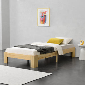 Struttura Letto in Legno di Pino 90/100/120/140/160/180 x 200 cm con Rete a Doghe Letto Singolo / Francese / Matrimoniale in Design Minimal - Vari Colori