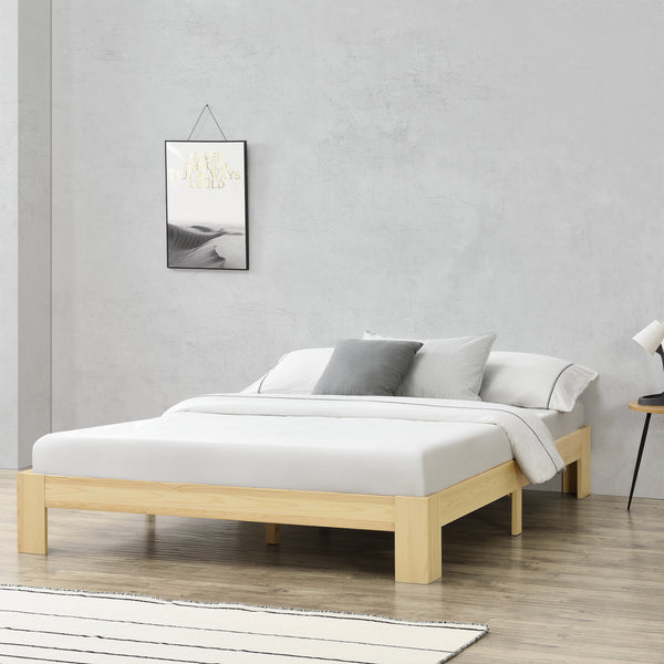 Struttura Letto in Legno di Pino 90/100/120/140/160/180 x 200 cm con Rete a Doghe Letto Singolo / Francese / Matrimoniale in Design Minimal - Vari Colori