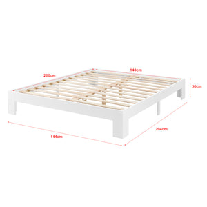Struttura Letto in Legno di Pino 90/100/120/140/160/180 x 200 cm con Rete a Doghe Letto Singolo / Francese / Matrimoniale in Design Minimal - Vari Colori