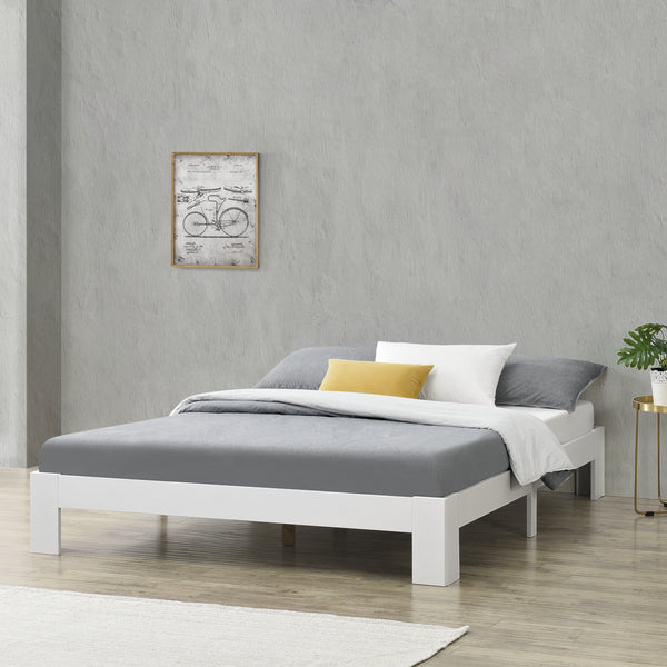 Struttura Letto in Legno di Pino 90/100/120/140/160/180 x 200 cm con Rete a Doghe Letto Singolo / Francese / Matrimoniale in Design Minimal - Vari Colori