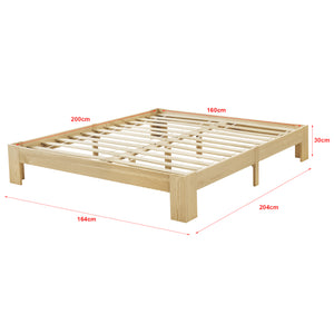 Struttura Letto in Legno di Pino 90/100/120/140/160/180 x 200 cm con Rete a Doghe Letto Singolo / Francese / Matrimoniale in Design Minimal - Vari Colori