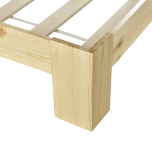 Struttura Letto in Legno di Pino 90/100/120/140/160/180 x 200 cm con Rete a Doghe Letto Singolo / Francese / Matrimoniale in Design Minimal - Vari Colori