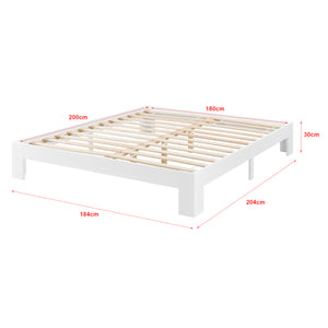 Struttura Letto in Legno di Pino 90/100/120/140/160/180 x 200 cm con Rete a Doghe Letto Singolo / Francese / Matrimoniale in Design Minimal - Vari Colori