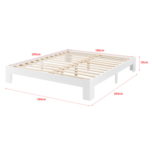 Struttura Letto in Legno di Pino 90/100/120/140/160/180 x 200 cm con Rete a Doghe Letto Singolo / Francese / Matrimoniale in Design Minimal - Vari Colori