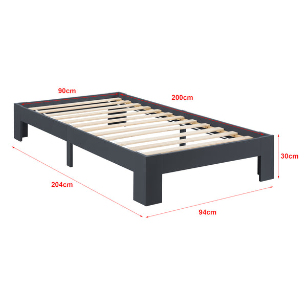Struttura Letto in Legno di Pino 90/100/120/140/160/180 x 200 cm con Rete a Doghe Letto Singolo / Francese / Matrimoniale in Design Minimal - Vari Colori
