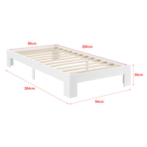 Struttura Letto in Legno di Pino 90/100/120/140/160/180 x 200 cm con Rete a Doghe Letto Singolo / Francese / Matrimoniale in Design Minimal - Vari Colori
