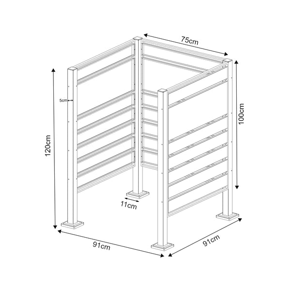 Recinzione per bidoni della spazzatura Uusikaupunki [en.casa]