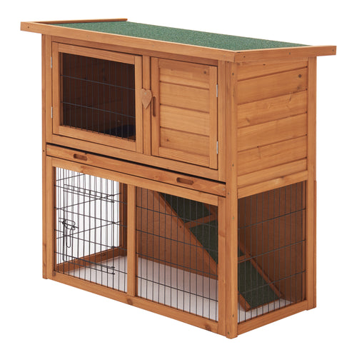 Gabbia per conigli Nidda 85x91,5x45cm legno di abete [en.casa]