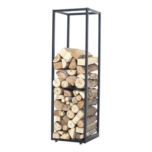 Portalegna Tornved acciaio 35x35x120 cm nero [en.casa] - premiumXL
